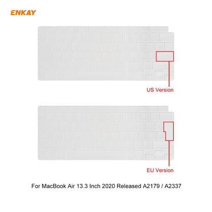 ENKAY 3 in 1 Matte Laptop Protective Case + EU Version TPU Keyboard Film + Anti-dust Plugs Set for MacBook Air 13.3 inch A2179 & A2337 (2020)(Grey) - MacBook Pro Cases by ENKAY | Online Shopping South Africa | PMC Jewellery | Buy Now Pay Later Mobicred