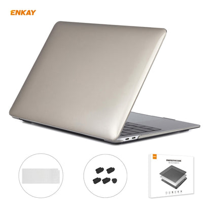 For MacBook Air 13.3 inch A2179 & A2337 2020 ENKAY 3 in 1 Crystal Laptop Protective Case + US Version TPU Keyboard Film + Anti-dust Plugs Set(Grey) - MacBook Air Cases by WIWU | Online Shopping South Africa | PMC Jewellery | Buy Now Pay Later Mobicred