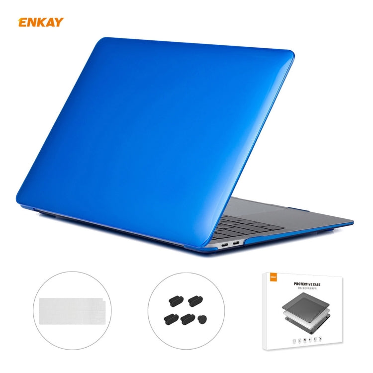 For MacBook Air 13.3 inch A2179 & A2337 2020 ENKAY 3 in 1 Crystal Laptop Protective Case + EU Version TPU Keyboard Film + Anti-dust Plugs Set(Dark Blue) - MacBook Air Cases by ENKAY | Online Shopping South Africa | PMC Jewellery | Buy Now Pay Later Mobicred