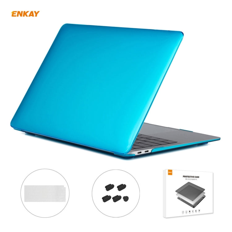 For MacBook Air 13.3 inch A2179 & A2337 2020 ENKAY 3 in 1 Crystal Laptop Protective Case + EU Version TPU Keyboard Film + Anti-dust Plugs Set(Light Blue) - MacBook Air Cases by ENKAY | Online Shopping South Africa | PMC Jewellery | Buy Now Pay Later Mobicred