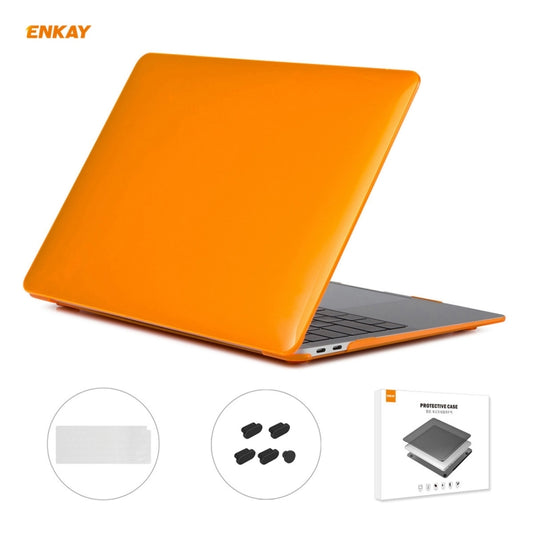 For MacBook Air 13.3 inch A2179 & A2337 2020 ENKAY 3 in 1 Crystal Laptop Protective Case + EU Version TPU Keyboard Film + Anti-dust Plugs Set(Orange) - MacBook Air Cases by ENKAY | Online Shopping South Africa | PMC Jewellery | Buy Now Pay Later Mobicred