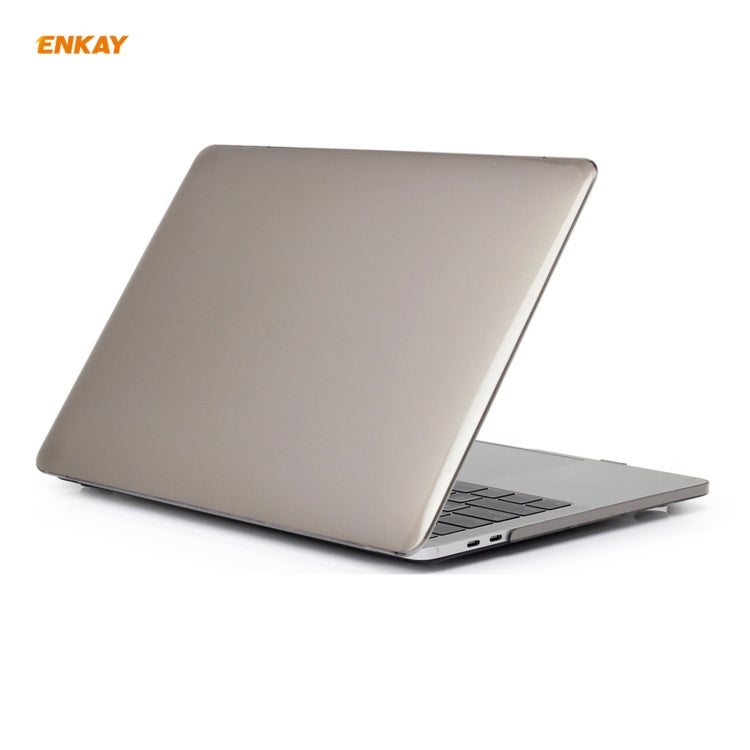 ENKAY 3 in 1 Crystal Laptop Protective Case + US Version TPU Keyboard Film + Anti-dust Plugs Set for MacBook Pro 16 inch A2141 (with Touch Bar)(Grey) - MacBook Pro Cases by ENKAY | Online Shopping South Africa | PMC Jewellery | Buy Now Pay Later Mobicred