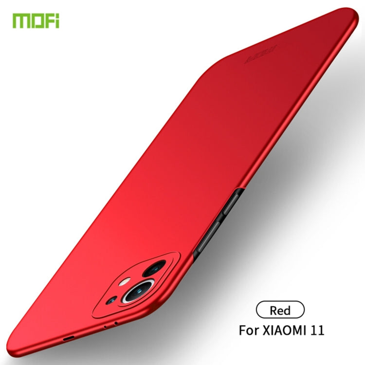 For Xiaomi Mi 11 MOFI Frosted PC Ultra-thin Hard Case(Red) - Xiaomi Cases by MOFI | Online Shopping South Africa | PMC Jewellery