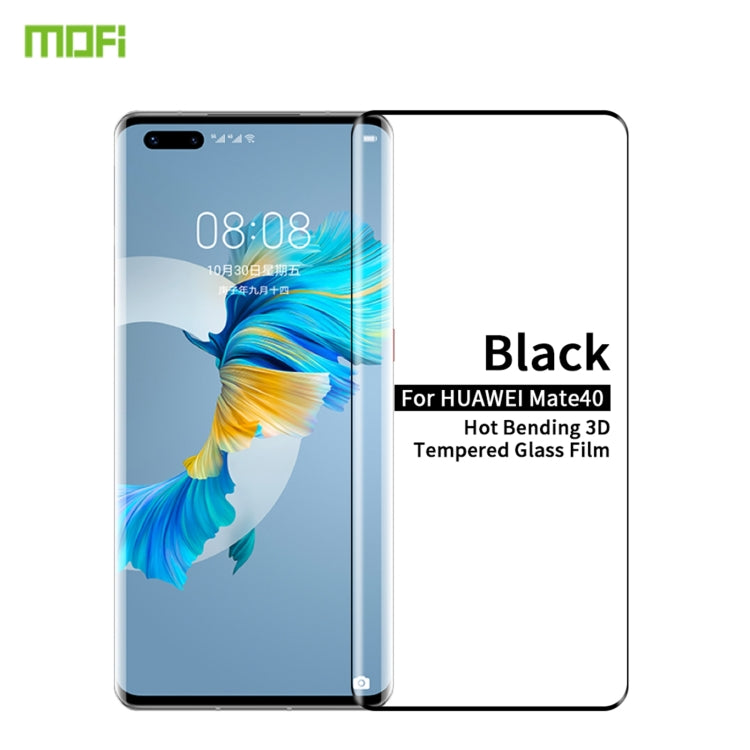 For Huawei Mate 40 MOFI 9H 3D Explosion Proof Hot Bending Full Screen Covered Tempered Glass Film(Black) - Huawei Tempered Glass by MOFI | Online Shopping South Africa | PMC Jewellery