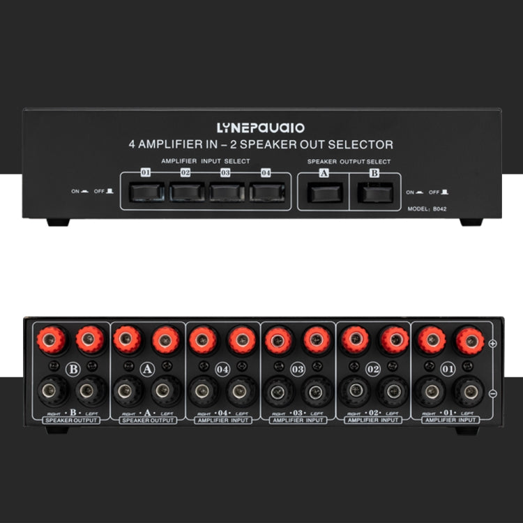 B042 4-in 2-out Power Amplifier Sound Switcher Loudspeaker Switch Distributor, 300W Per Channel Lossless Sound Quality -  by PMC Jewellery | Online Shopping South Africa | PMC Jewellery | Buy Now Pay Later Mobicred