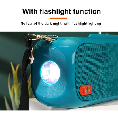 T&G TG613 TWS Solar Portable Bluetooth Speakers with LED Flashlight, Support TF Card / FM / AUX / U Disk(Dark Green) - Desktop Speaker by T&G | Online Shopping South Africa | PMC Jewellery | Buy Now Pay Later Mobicred