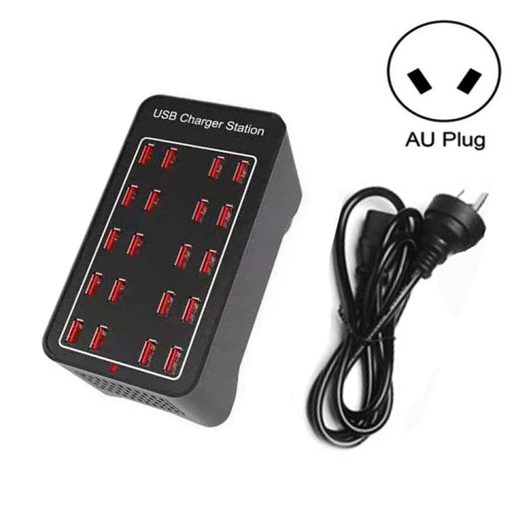 100W 20 USB Ports Fast Charger Station Smart Charger, AC 110-240V, Plug Size:AU Plug - Multifunction Charger by PMC Jewellery | Online Shopping South Africa | PMC Jewellery | Buy Now Pay Later Mobicred