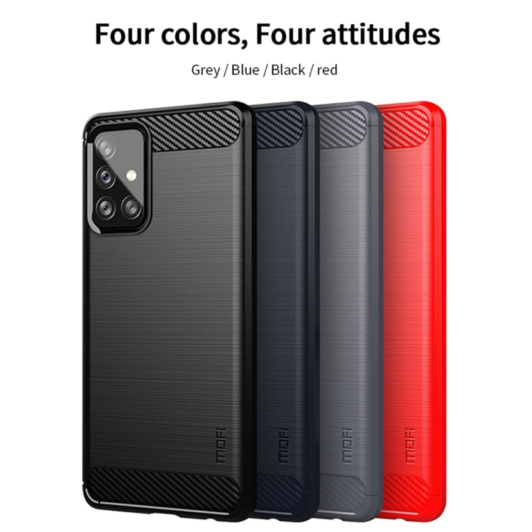 For Samsung Galaxy A72 5G/4G MOFI Gentleness Series Brushed Texture Carbon Fiber Soft TPU Case(Red) - Galaxy Phone Cases by MOFI | Online Shopping South Africa | PMC Jewellery