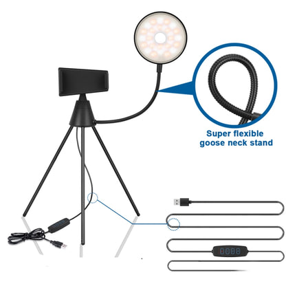 NS-08 Makeup Live Selfie Fill Ring Light Photography LED Dimmable Ring Lamp with Phone Tripod Stand Holder - Ring Light by PMC Jewellery | Online Shopping South Africa | PMC Jewellery | Buy Now Pay Later Mobicred