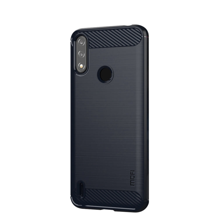 For Motorola Moto E7 Power MOFI Gentleness Series Brushed Texture Carbon Fiber Soft TPU Case(Blue) - Motorola Cases by MOFI | Online Shopping South Africa | PMC Jewellery