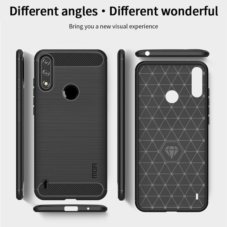 For Motorola Moto E7 Power MOFI Gentleness Series Brushed Texture Carbon Fiber Soft TPU Case(Gray) - Motorola Cases by MOFI | Online Shopping South Africa | PMC Jewellery