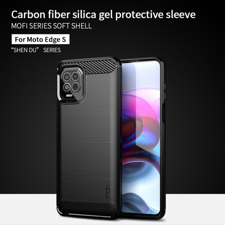 For Motorola Moto Edge S MOFI Gentleness Series Brushed Texture Carbon Fiber Soft TPU Case(Gray) - Motorola Cases by MOFI | Online Shopping South Africa | PMC Jewellery