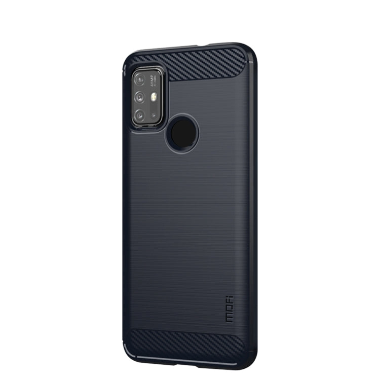 For Motorola Moto G10 / G30 MOFI Gentleness Series Brushed Texture Carbon Fiber Soft TPU Case(Blue) - Motorola Cases by MOFI | Online Shopping South Africa | PMC Jewellery