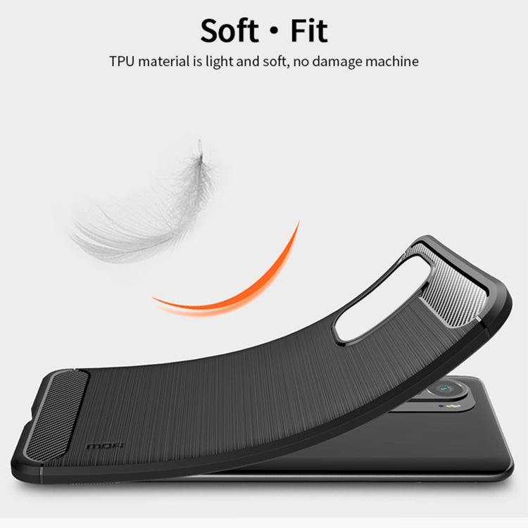 For Xiaomi Redmi K40 / K40 Pro / K40 Pro+ / Poco F3 MOFI Gentleness Series Brushed Texture Carbon Fiber Soft TPU Case(Black) - Xiaomi Cases by MOFI | Online Shopping South Africa | PMC Jewellery