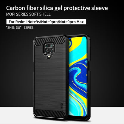 For Xiaomi Redmi Note 9s / Note 9 Pro / Note 9 Pro Max / Foco M2 Pro MOFI Gentleness Series Brushed Texture Carbon Fiber Soft TPU Case(Grey) - Xiaomi Cases by MOFI | Online Shopping South Africa | PMC Jewellery