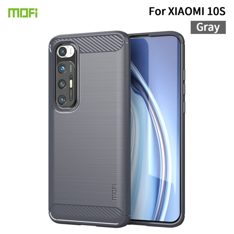 For?Xiaomi Mi 10S MOFI Gentleness Series Brushed Texture Carbon Fiber Soft TPU Case(Grey) - Xiaomi Cases by MOFI | Online Shopping South Africa | PMC Jewellery