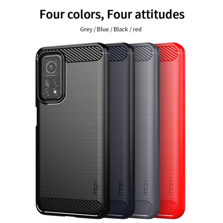 For Xiaomi Mi 10T / 10T Pro / Redmi  K30S MOFI Gentleness Series Brushed Texture Carbon Fiber Soft TPU Case(Black) - Xiaomi Cases by MOFI | Online Shopping South Africa | PMC Jewellery