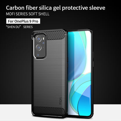 For OnePlus 9 Pro MOFI Gentleness Series Brushed Texture Carbon Fiber Soft TPU Case(Black) - OnePlus Cases by MOFI | Online Shopping South Africa | PMC Jewellery