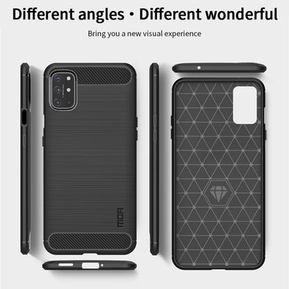 For OnePlus 8T MOFI Gentleness Series Brushed Texture Carbon Fiber Soft TPU Case(Blue) - OnePlus Cases by MOFI | Online Shopping South Africa | PMC Jewellery