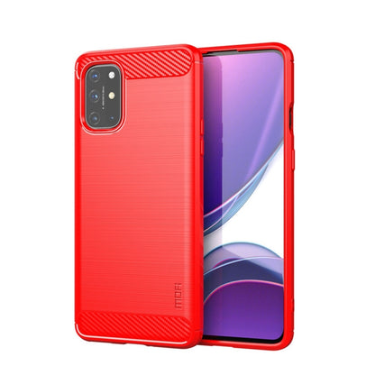 For OnePlus 8T MOFI Gentleness Series Brushed Texture Carbon Fiber Soft TPU Case(Red) - OnePlus Cases by MOFI | Online Shopping South Africa | PMC Jewellery