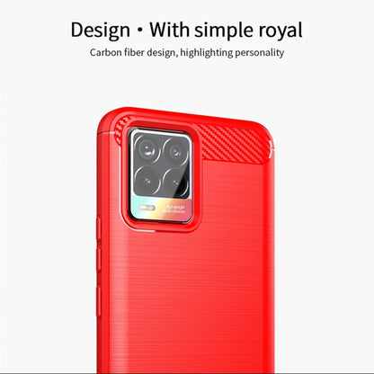 For OPPO Realme 8 / 8 Pro MOFI Gentleness Series Brushed Texture Carbon Fiber Soft TPU Case(Red) - Realme Cases by MOFI | Online Shopping South Africa | PMC Jewellery
