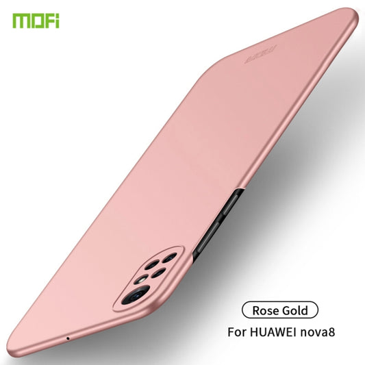 For Huawei Nova 8 MOFI Frosted PC Ultra-thin Hard Case(Rose Gold) - Huawei Cases by MOFI | Online Shopping South Africa | PMC Jewellery