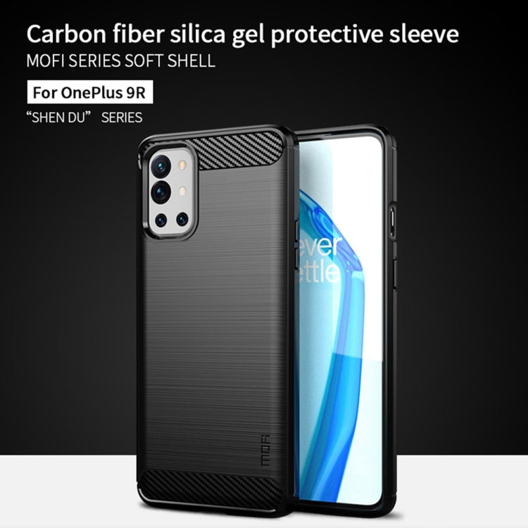 For OnePlus 9R MOFI Gentleness Series Brushed Texture Carbon Fiber Soft TPU Case(Black) - OnePlus Cases by MOFI | Online Shopping South Africa | PMC Jewellery