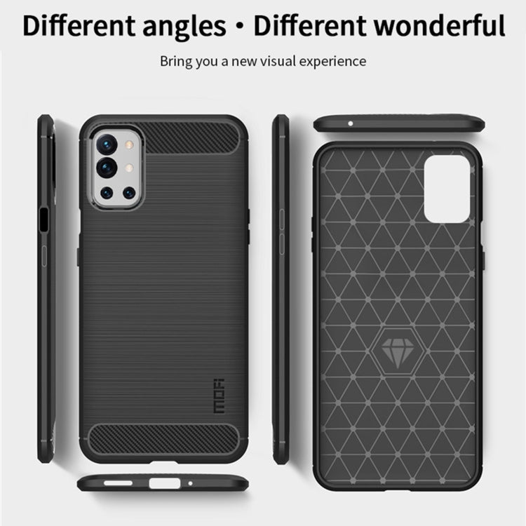 For OnePlus 9R MOFI Gentleness Series Brushed Texture Carbon Fiber Soft TPU Case(Black) - OnePlus Cases by MOFI | Online Shopping South Africa | PMC Jewellery