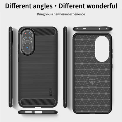 For Huawei P50 Pro MOFI Gentleness Series Brushed Texture Carbon Fiber Soft TPU Case(Black) - Huawei Cases by MOFI | Online Shopping South Africa | PMC Jewellery