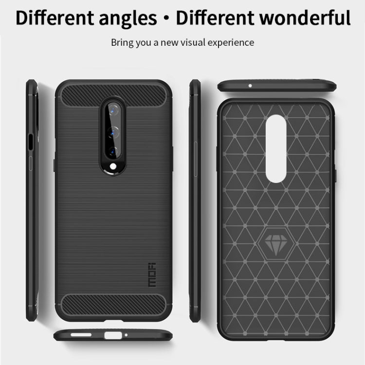 For OnePlus 8 MOFI Gentleness Series Brushed Texture Carbon Fiber Soft TPU Case(Red) - OnePlus Cases by MOFI | Online Shopping South Africa | PMC Jewellery