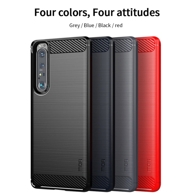 For Sony Xperia 1 lll MOFI Gentleness Series Brushed Texture Carbon Fiber Soft TPU Case(Black) - Sony Cases by MOFI | Online Shopping South Africa | PMC Jewellery