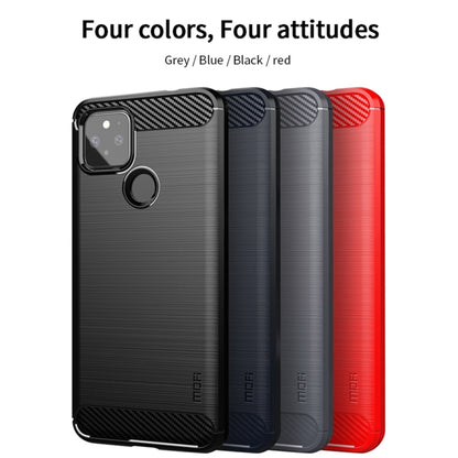 For Google Pixel 5a 5G MOFI Gentleness Series Brushed Texture Carbon Fiber Soft TPU Case(Red) - Google Cases by MOFI | Online Shopping South Africa | PMC Jewellery