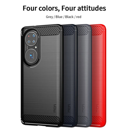 For Huawei P50 MOFI Gentleness Series Brushed Texture Carbon Fiber Soft TPU Case(Gray) - Huawei Cases by MOFI | Online Shopping South Africa | PMC Jewellery