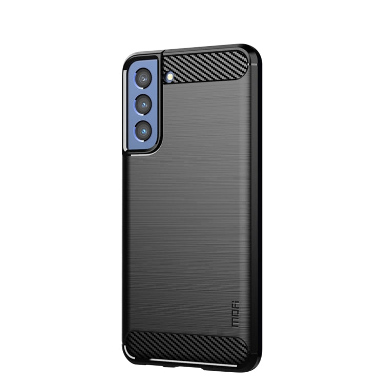 For Samsung Galaxy S21 FE MOFI Gentleness Series Brushed Texture Carbon Fiber Soft TPU Case(Black) - Galaxy Phone Cases by MOFI | Online Shopping South Africa | PMC Jewellery