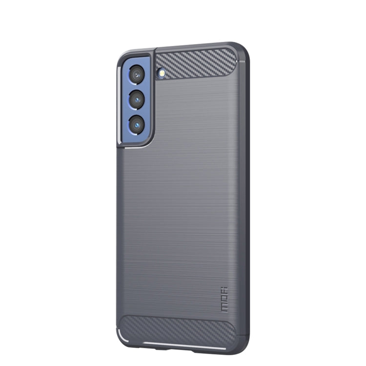 For Samsung Galaxy S21 FE MOFI Gentleness Series Brushed Texture Carbon Fiber Soft TPU Case(Gray) - Galaxy Phone Cases by MOFI | Online Shopping South Africa | PMC Jewellery