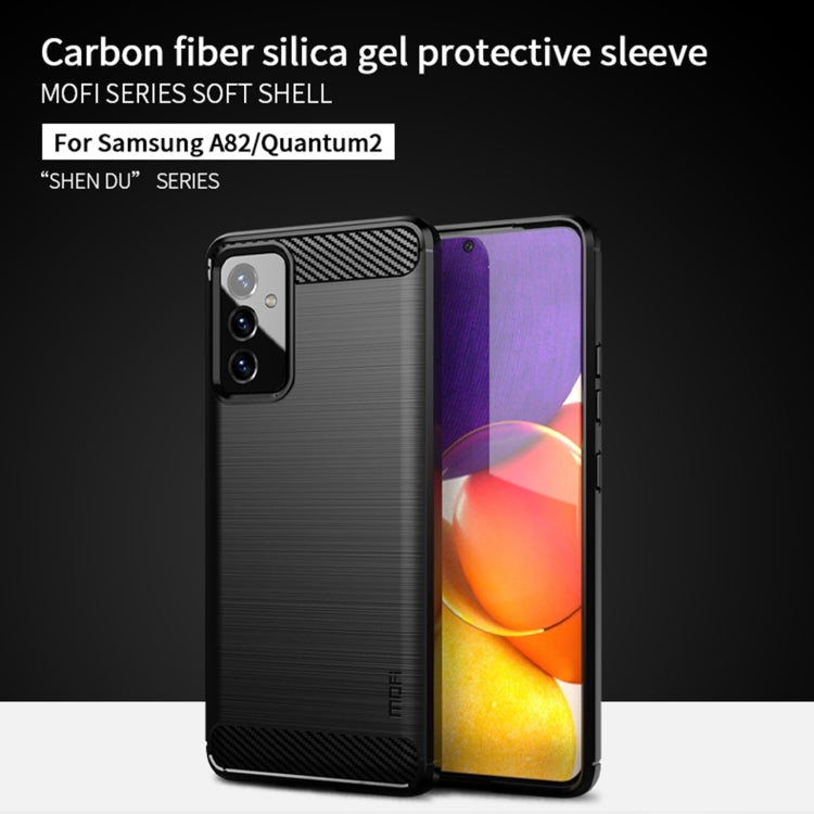 For Samsung Galaxy A82 / Quantum2 MOFI Gentleness Series Brushed Texture Carbon Fiber Soft TPU Case(Gray) - Galaxy Phone Cases by MOFI | Online Shopping South Africa | PMC Jewellery