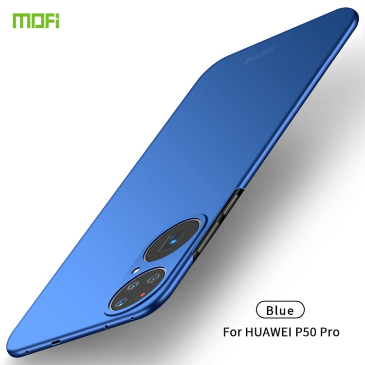 For Huawei P50 Pro MOFI Frosted PC Ultra-thin Hard Case(Blue) - Huawei Cases by MOFI | Online Shopping South Africa | PMC Jewellery