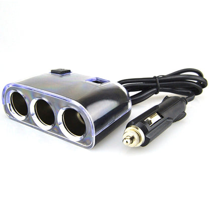 Car Cigarette Lighter Splitter Adapter 3 Socket Cigarette Lighter Splitter Dual USB Car Charger On/Off Switches 12V Car Splitter Adapter - Cigar Socket by PMC Jewellery | Online Shopping South Africa | PMC Jewellery | Buy Now Pay Later Mobicred