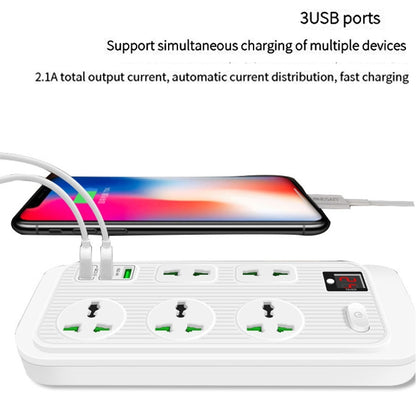 T17 3000W High-power 24-hour Smart Timing Socket QC3.0 USB Fast Charging Power Strip Socket, Cable Length: 2m, EU Plug(White) - Extension Socket by PMC Jewellery | Online Shopping South Africa | PMC Jewellery | Buy Now Pay Later Mobicred