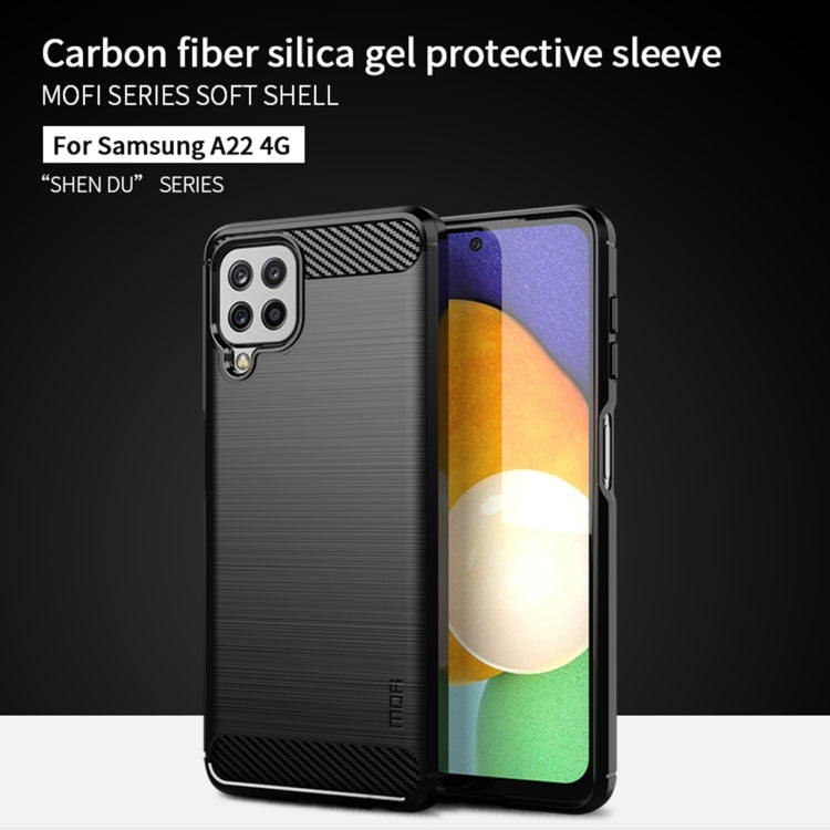 For Samsung Galaxy A22 4G MOFI Gentleness Series Brushed Texture Carbon Fiber Soft TPU Case(Gray) - Galaxy Phone Cases by MOFI | Online Shopping South Africa | PMC Jewellery