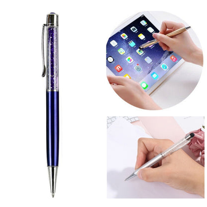 AT-22  2 in 1 Universal Flash Diamond Decoration Capacitance Pen Stylus Ballpoint Pen(Blue) - Stylus Pen by PMC Jewellery | Online Shopping South Africa | PMC Jewellery | Buy Now Pay Later Mobicred