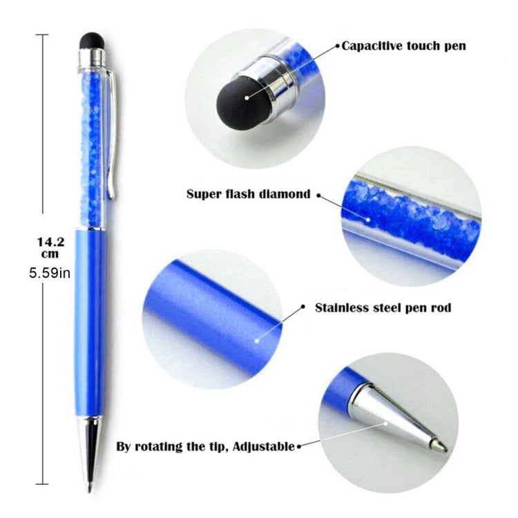 AT-22  2 in 1 Universal Flash Diamond Decoration Capacitance Pen Stylus Ballpoint Pen(Blue) - Stylus Pen by PMC Jewellery | Online Shopping South Africa | PMC Jewellery | Buy Now Pay Later Mobicred