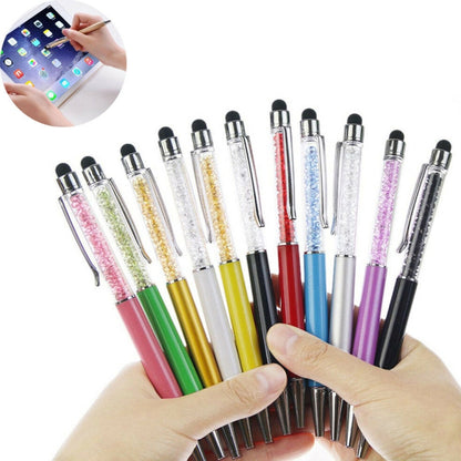 AT-22  2 in 1 Universal Flash Diamond Decoration Capacitance Pen Stylus Ballpoint Pen(Silver) - Stylus Pen by PMC Jewellery | Online Shopping South Africa | PMC Jewellery | Buy Now Pay Later Mobicred