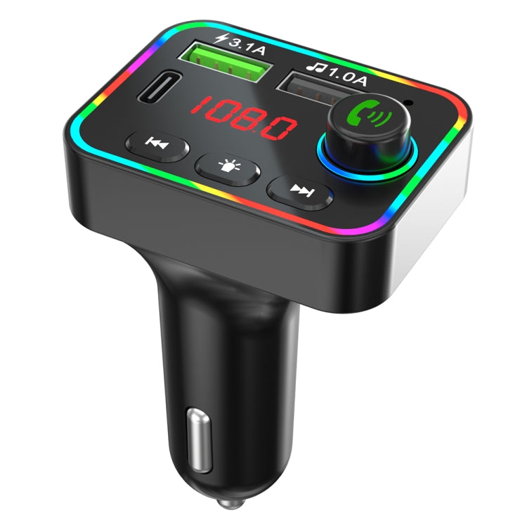 F4 Car MP3 Player FM Transmitter Colorful Backlight USB Charger Dual USB Car Accessories - Bluetooth Car Kits by PMC Jewellery | Online Shopping South Africa | PMC Jewellery | Buy Now Pay Later Mobicred