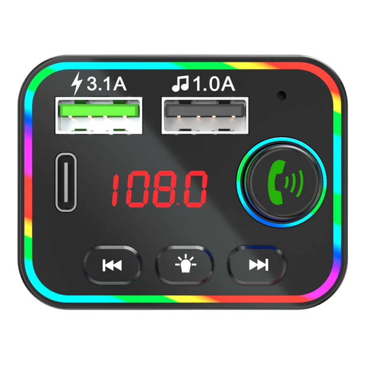 F4 Car MP3 Player FM Transmitter Colorful Backlight USB Charger Dual USB Car Accessories - Bluetooth Car Kits by PMC Jewellery | Online Shopping South Africa | PMC Jewellery | Buy Now Pay Later Mobicred