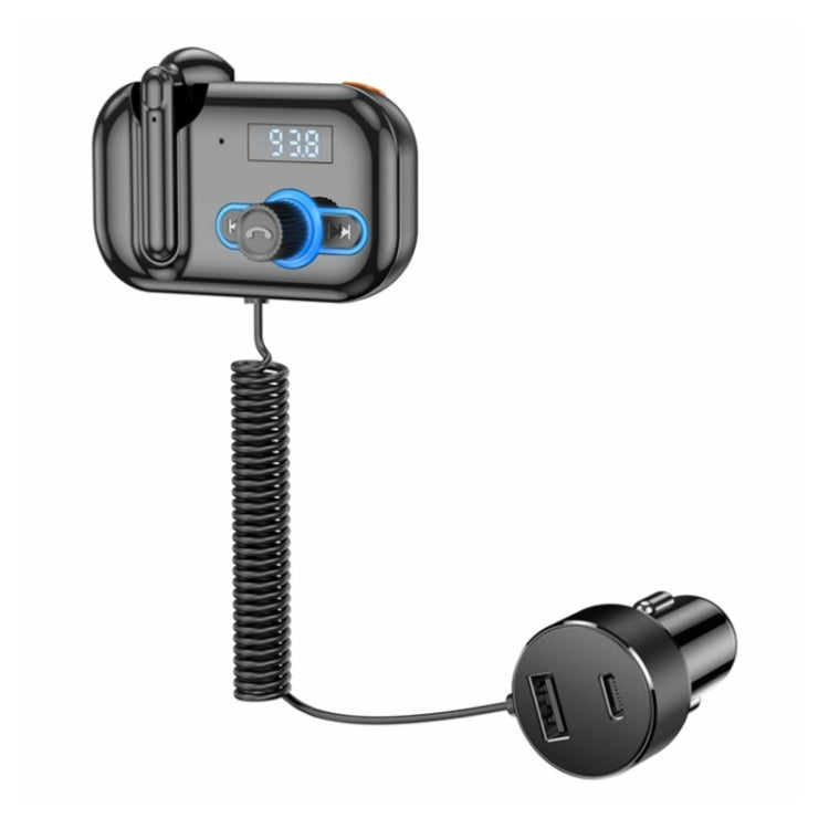 T2 FM Transmitter Hands-free Headphone Kit Headphone MP3 Player Private Call USB PD Quick Charge Audio Receiver - Bluetooth Car Kits by PMC Jewellery | Online Shopping South Africa | PMC Jewellery | Buy Now Pay Later Mobicred