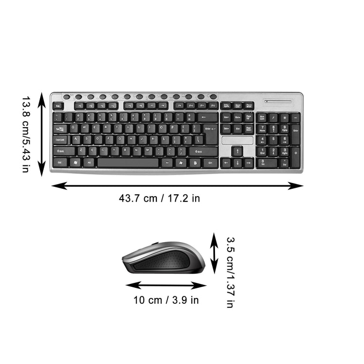 KB6600 104 Keys 2.4G Wireless Keyboard and Mouse Set - Wireless Keyboard by PMC Jewellery | Online Shopping South Africa | PMC Jewellery | Buy Now Pay Later Mobicred