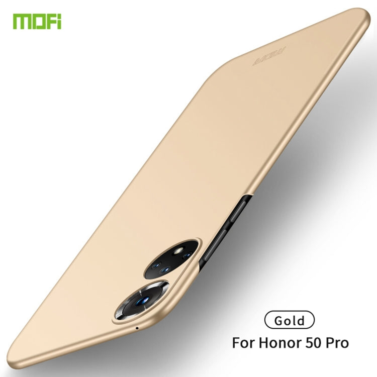 For Honor 50 Pro MOFI Frosted PC Ultra-thin Hard Case(Gold) - Honor Cases by MOFI | Online Shopping South Africa | PMC Jewellery