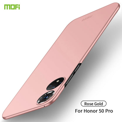 For Honor 50 Pro MOFI Frosted PC Ultra-thin Hard Case(Rose Gold) - Honor Cases by MOFI | Online Shopping South Africa | PMC Jewellery