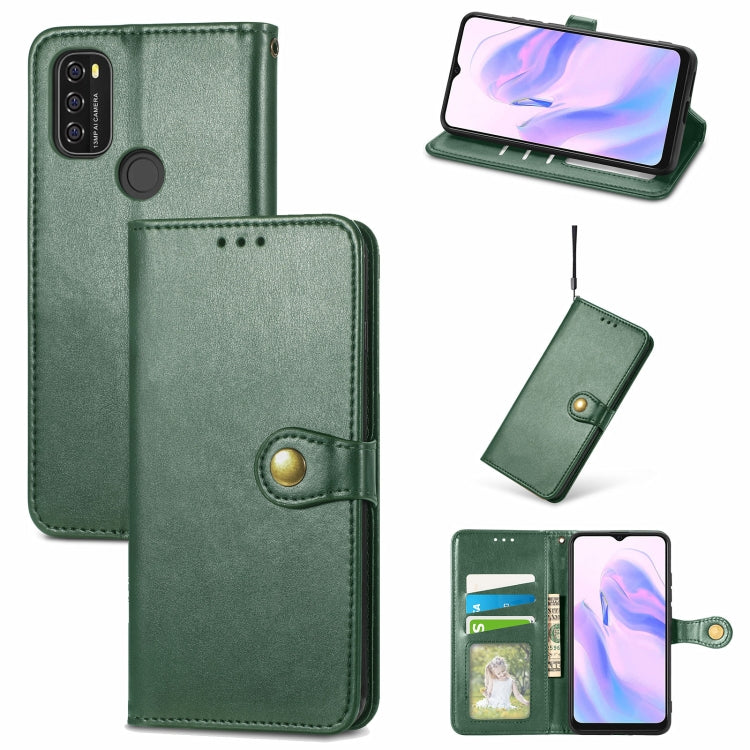 For Blackview A70 Solid Color Leather Buckle Phone Case with Lanyard & Photo Frame & Card Slot & Wallet & Stand Function(Green) - More Brand by PMC Jewellery | Online Shopping South Africa | PMC Jewellery | Buy Now Pay Later Mobicred